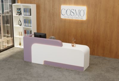 perfect custom-made reception desks in Dubai | Curve shape reception counter