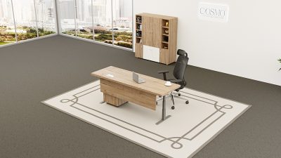 height adjustable desk with drawers