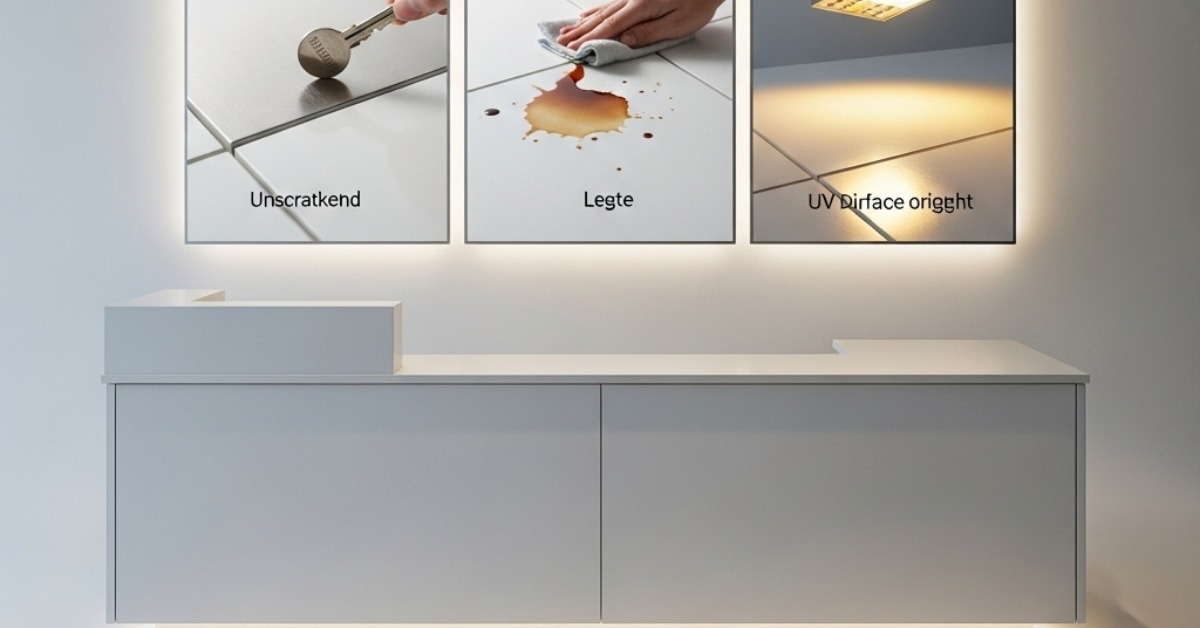 Durable Reception Desk Materials (2025 Guide) | Scratch, Stain & UV Tested